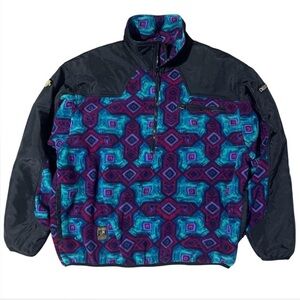Blue and purple vintage 90’s Aztec Hydro Descente fleece Jacket